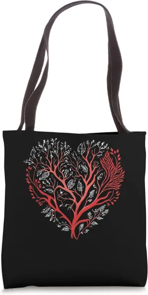 Artistic Heart Leaves Limbs & Trees Design for Nature Lovers Tote Bag