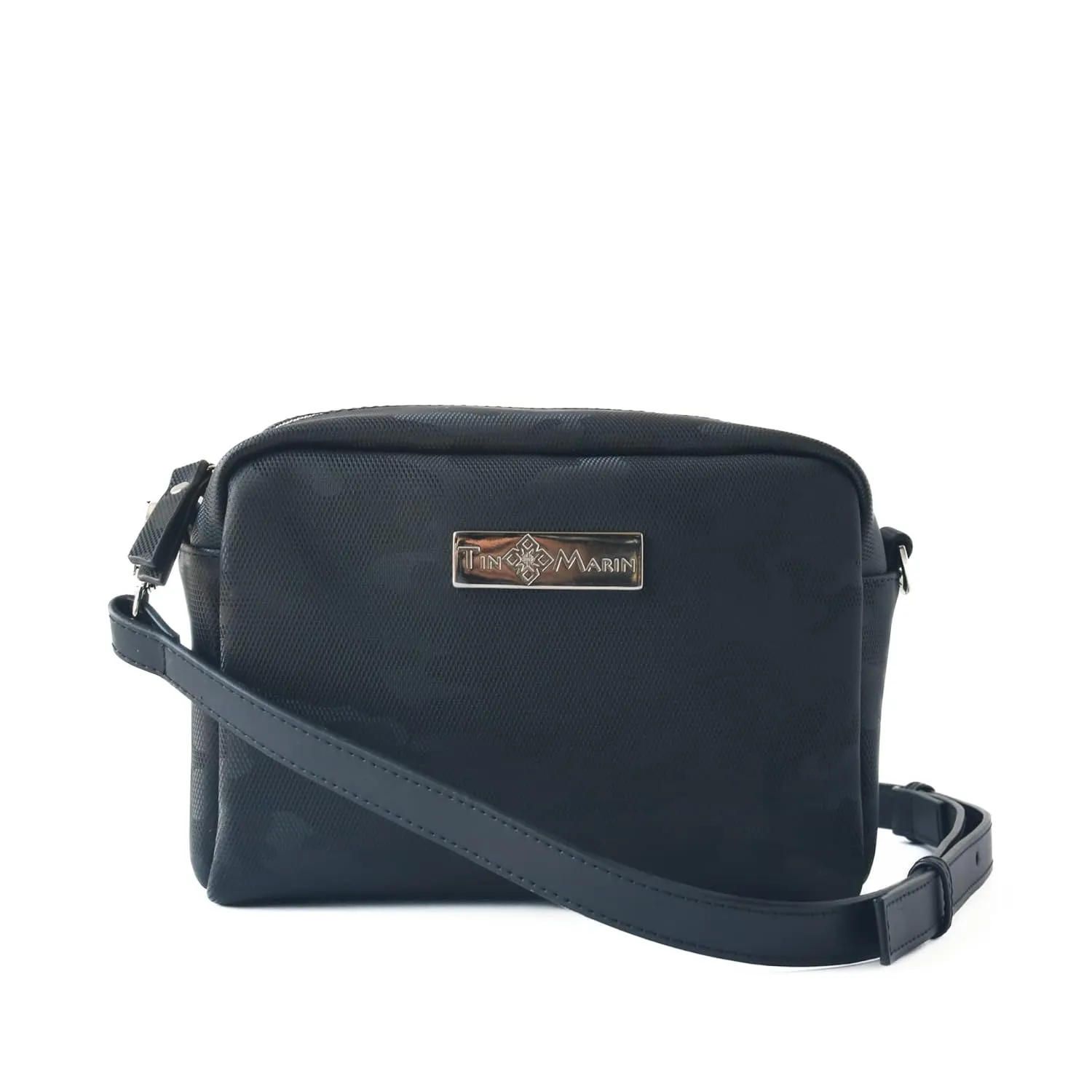Ashley Camouflage Crossbody Bag, Small Rectangular Zip Crossbody Bag, Lightweight, Versatile, Bag with Strap, Purse Small Crossbody Shoulder Bag (Black)