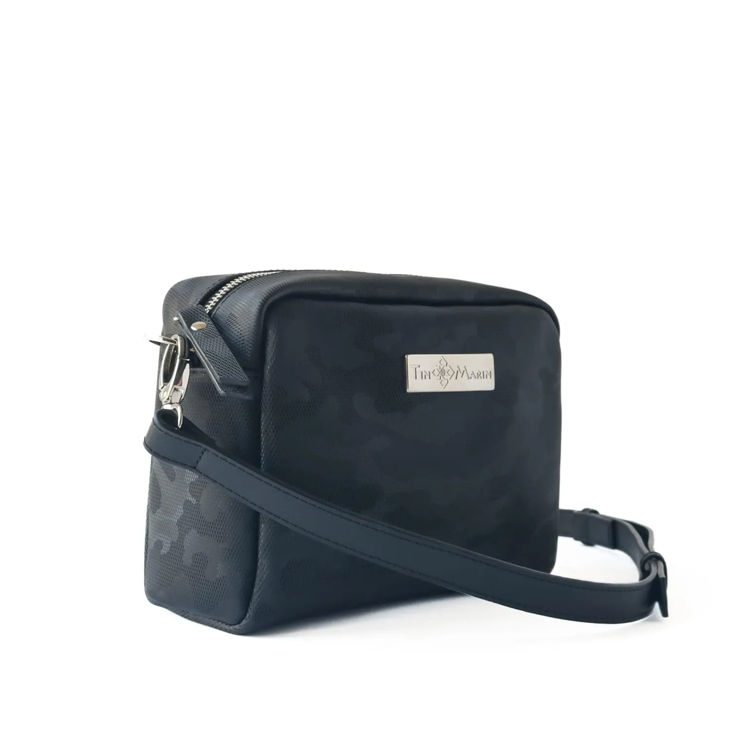 Ashley Camouflage Crossbody Bag, Small Rectangular Zip Crossbody Bag, Lightweight, Versatile, Bag with Strap, Purse Small Crossbody Shoulder Bag (Black)