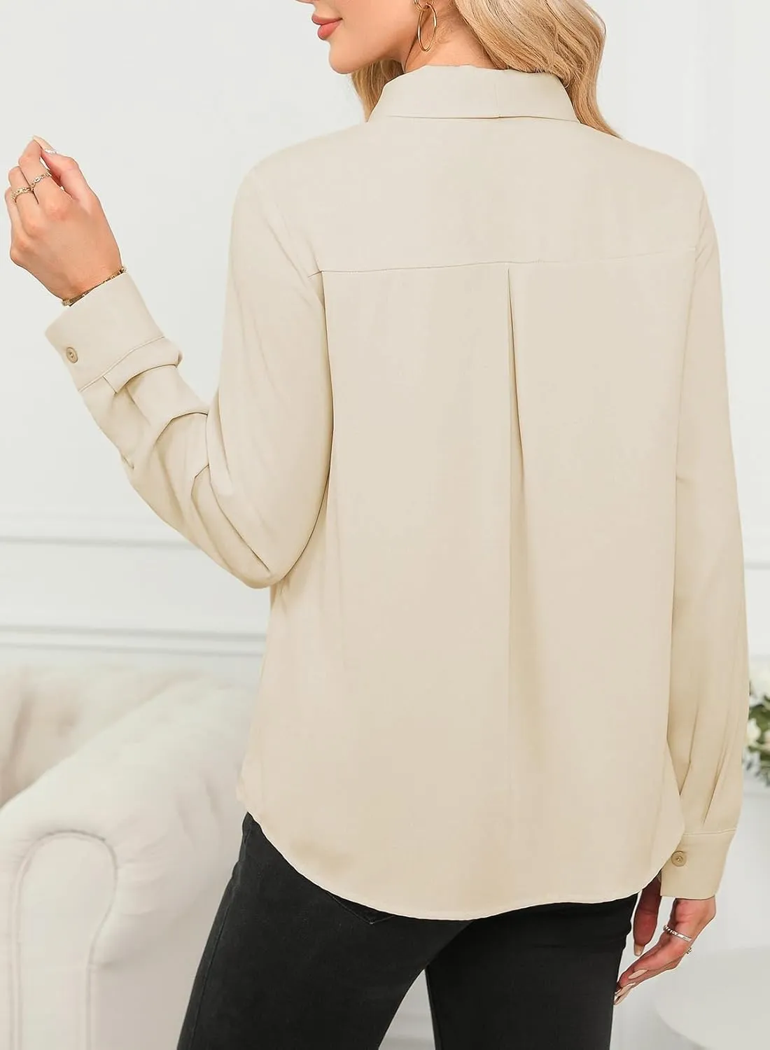 Astylish Women's Bow Tie Neck Long Sleeve Dressy Elegant Office Work Blouse Shirt Tops