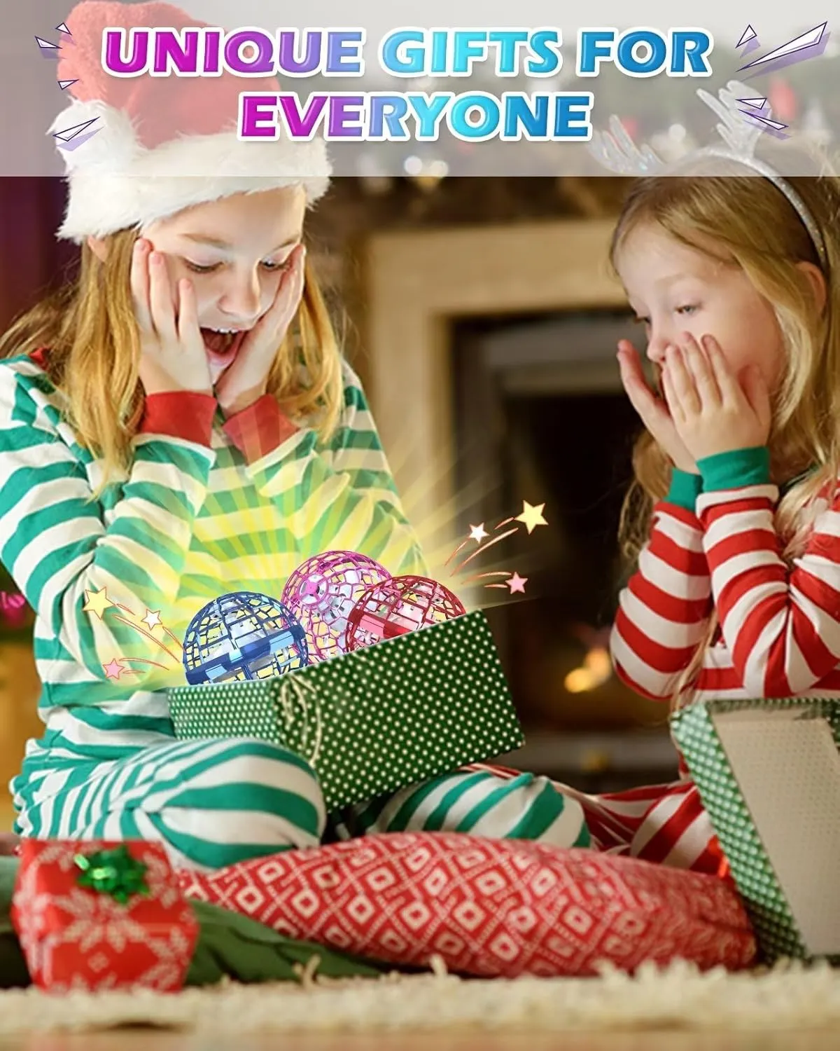 ATHLERIA Pink Flying Orb Ball Toys,Hand Operated Drones for Kids,Cool Gadgets Light Up Cosmic Globe Spinning Glow in The Dark,Christmas Birthday Gift Ideas Toys for Teen Girls Age 6 7 8 9 10 