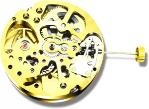 Automatic Mechanical Watch Wrist Movement Gold Skeleton 27mm 17-Jewel Watch Movement Watch Accessories Hands