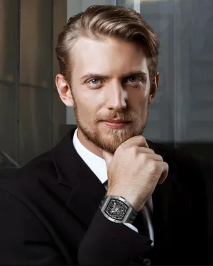 Automatic Watch for Men Mechanical Skeleton Watch, 50M Waterproof Power Reserve Mens Watches Unique Gifts for Men