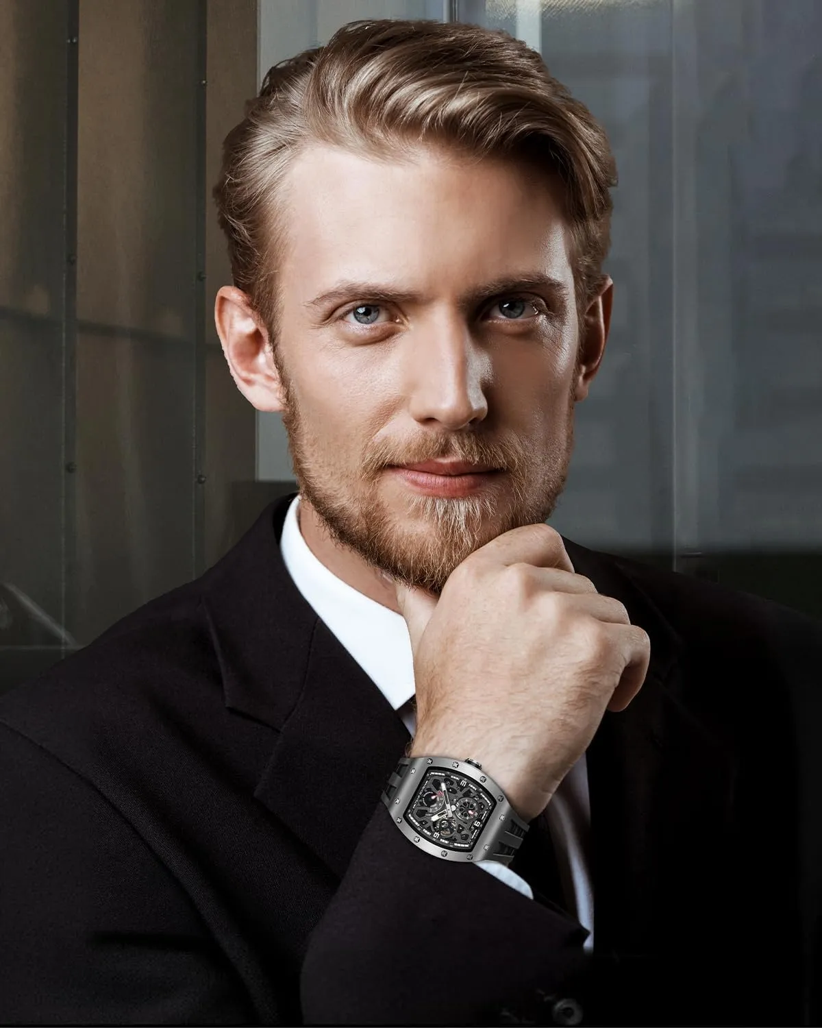 Automatic Watch for Men Mechanical Skeleton Watch, 50M Waterproof Power Reserve Mens Watches Unique Gifts for Men