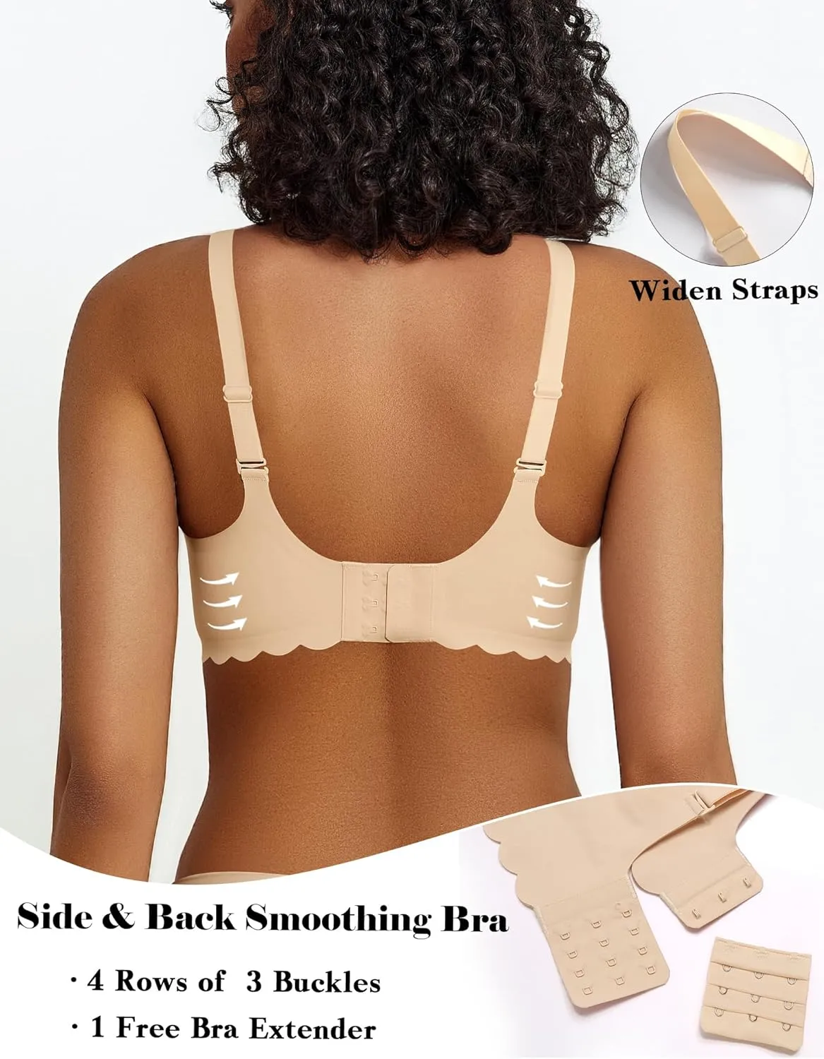 Avidlove Wireless Bra Womens Plunge V Neck Seamless Bras Full Coverage Everyday Bra