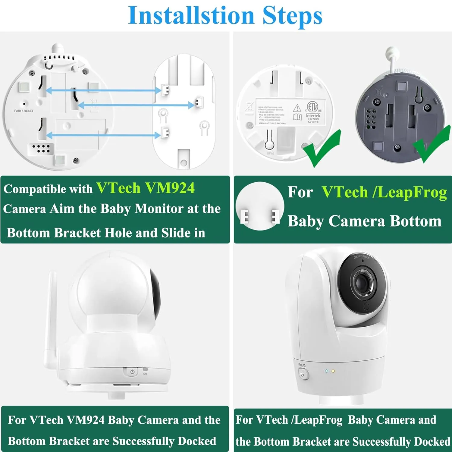 Baby Camera Monitor Mount Stand Holder Compatible with VTech VM924/ 901/928HD /5263/5755 /5764HD /7764HD/5766/5263/BM5254/ RM5755/ Leapfrog LF920HD/RM7768HD/LF815HD/LF1726FHD /LF2413 Camera