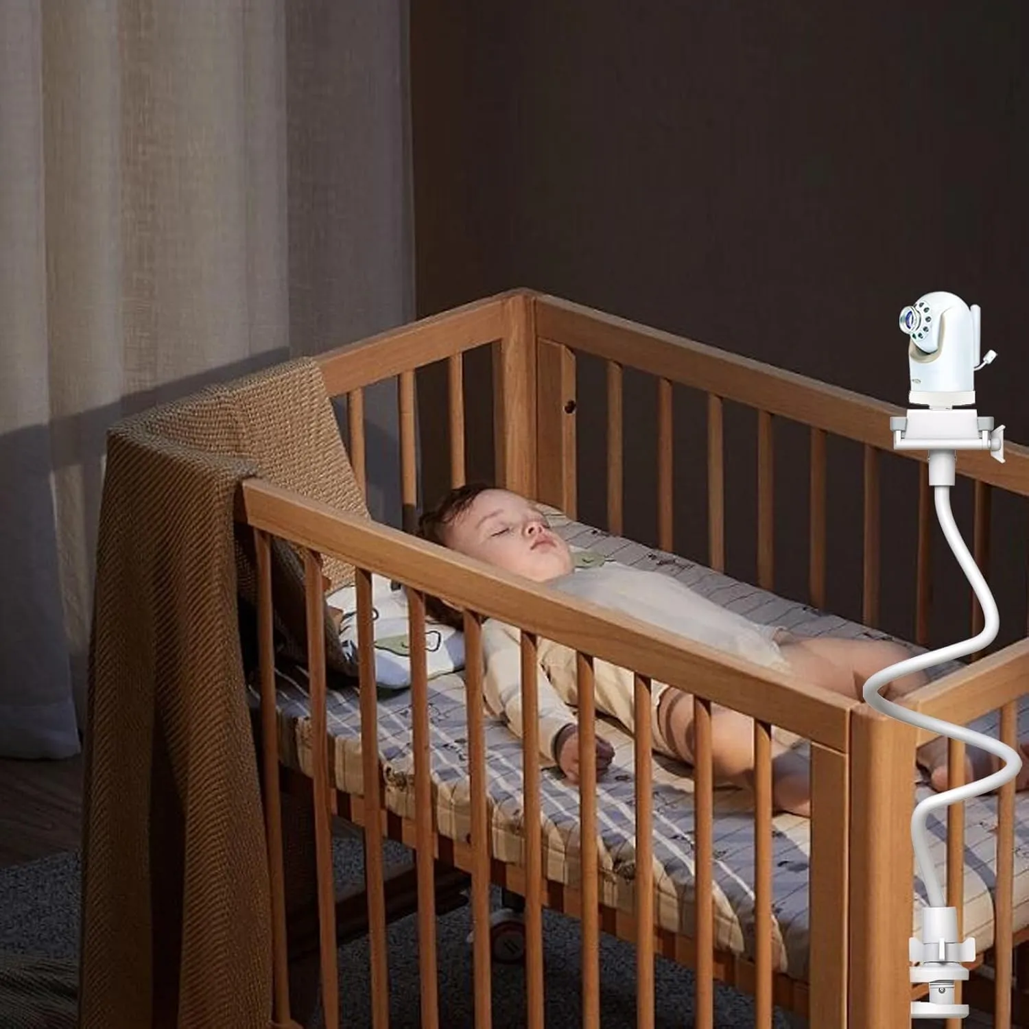 Baby Camera Mount Flexible Baby Monitor Holder Stan Shelf Compatible with Infant Optics DXR-8 and DXR-8 PRO Baby Monitor,Any Cameras with 1/4" Screw Stan(33.4 inch/Camera Not Included)