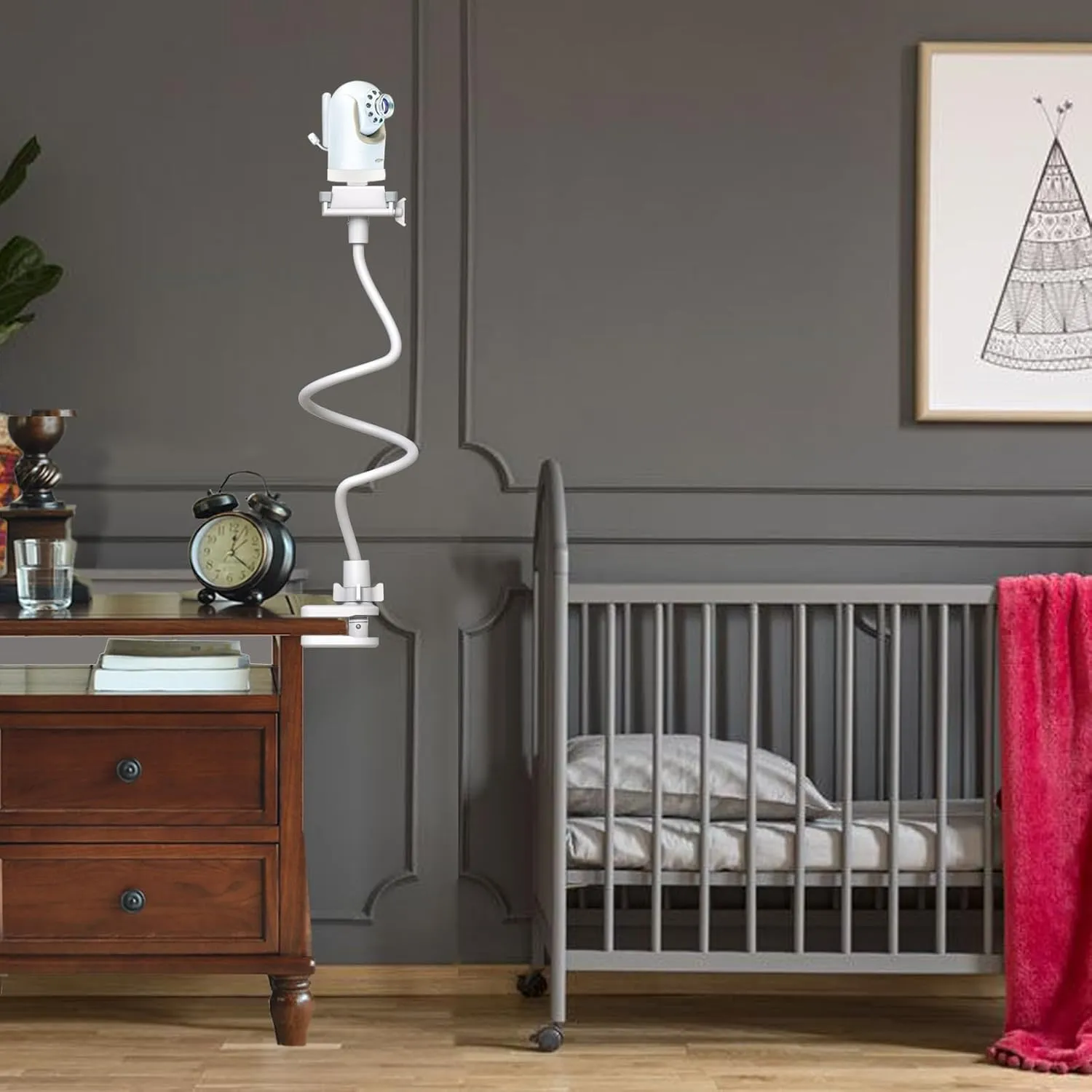 Baby Camera Mount Flexible Baby Monitor Holder Stan Shelf Compatible with Infant Optics DXR-8 and DXR-8 PRO Baby Monitor,Any Cameras with 1/4" Screw Stan(33.4 inch/Camera Not Included)