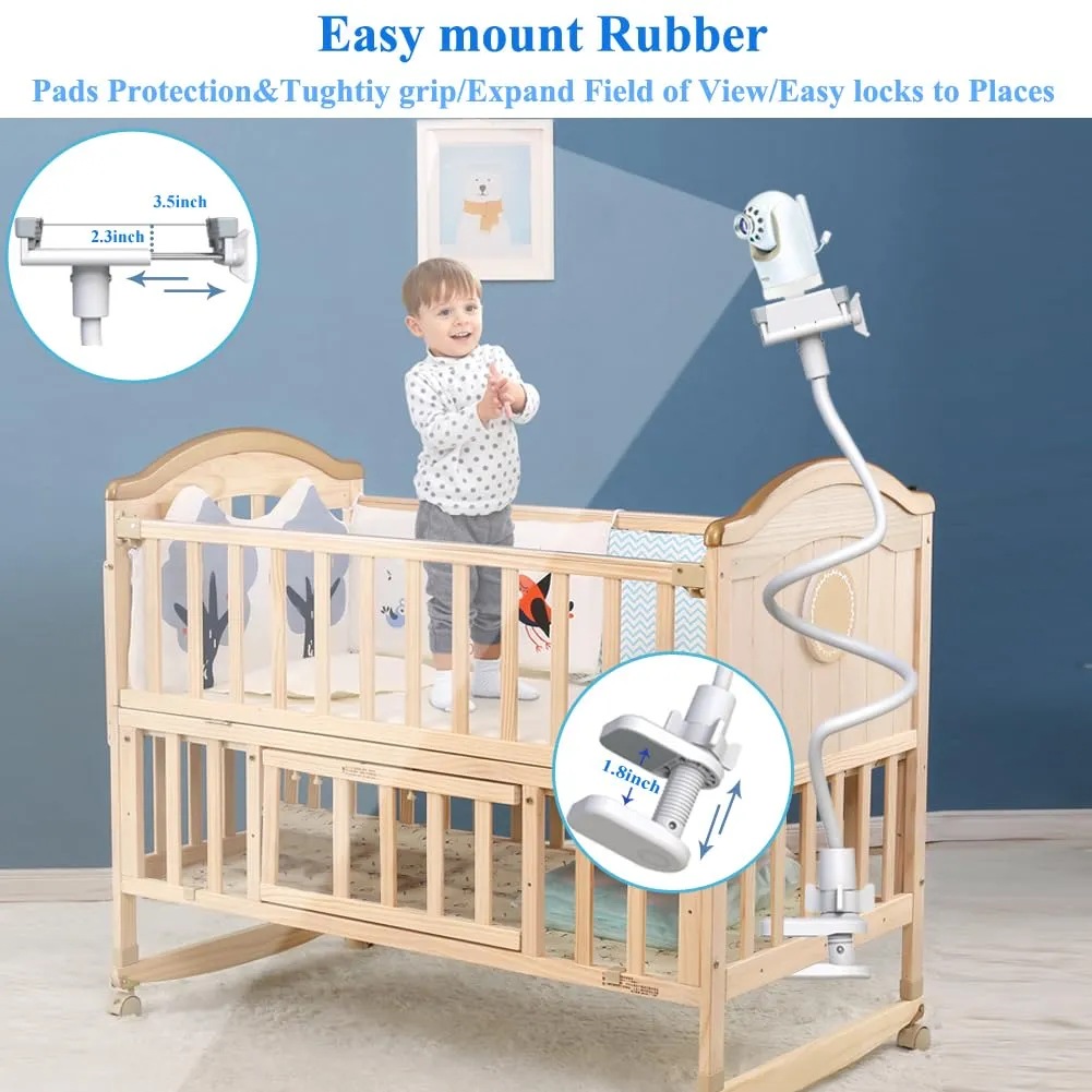 Baby Camera Mount Flexible Baby Monitor Holder Stan Shelf Compatible with Infant Optics DXR-8 and DXR-8 PRO Baby Monitor,Any Cameras with 1/4" Screw Stan(33.4 inch/Camera Not Included)