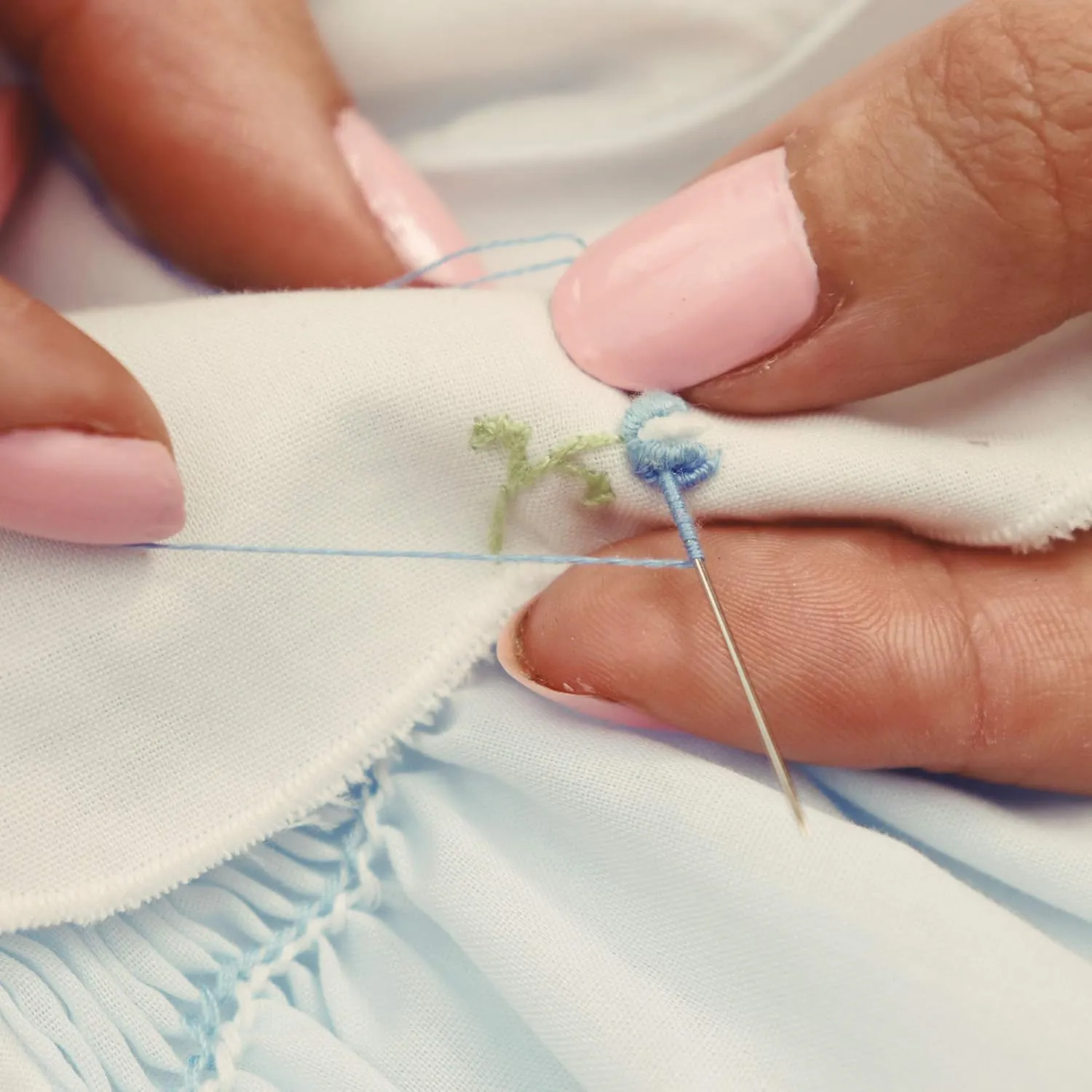 Baby Girls' Hand-Embroidered Smocked Bubble