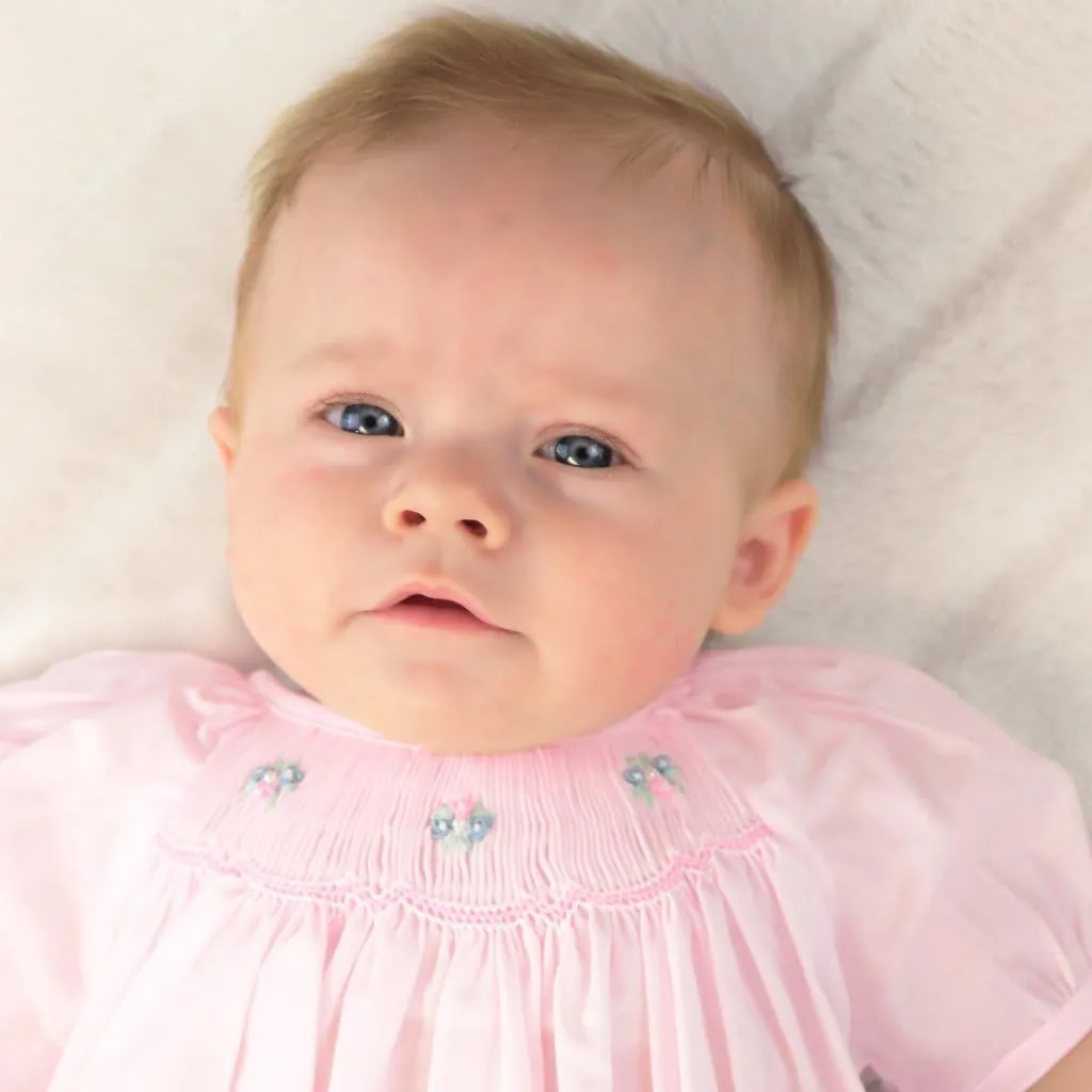 Baby Girls' Hand-Embroidered Smocked Bubble
