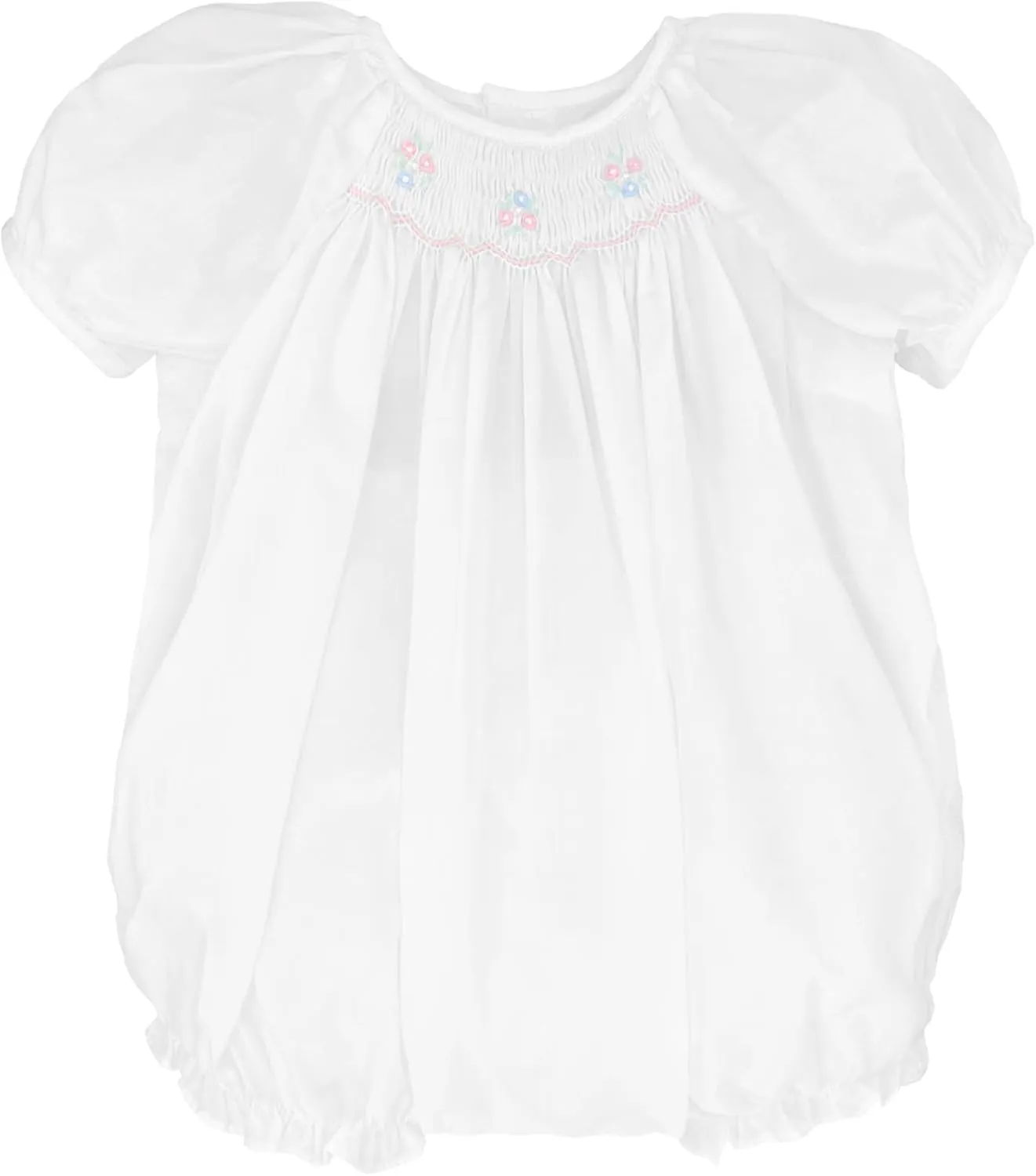 Baby Girls' Hand-Embroidered Smocked Bubble