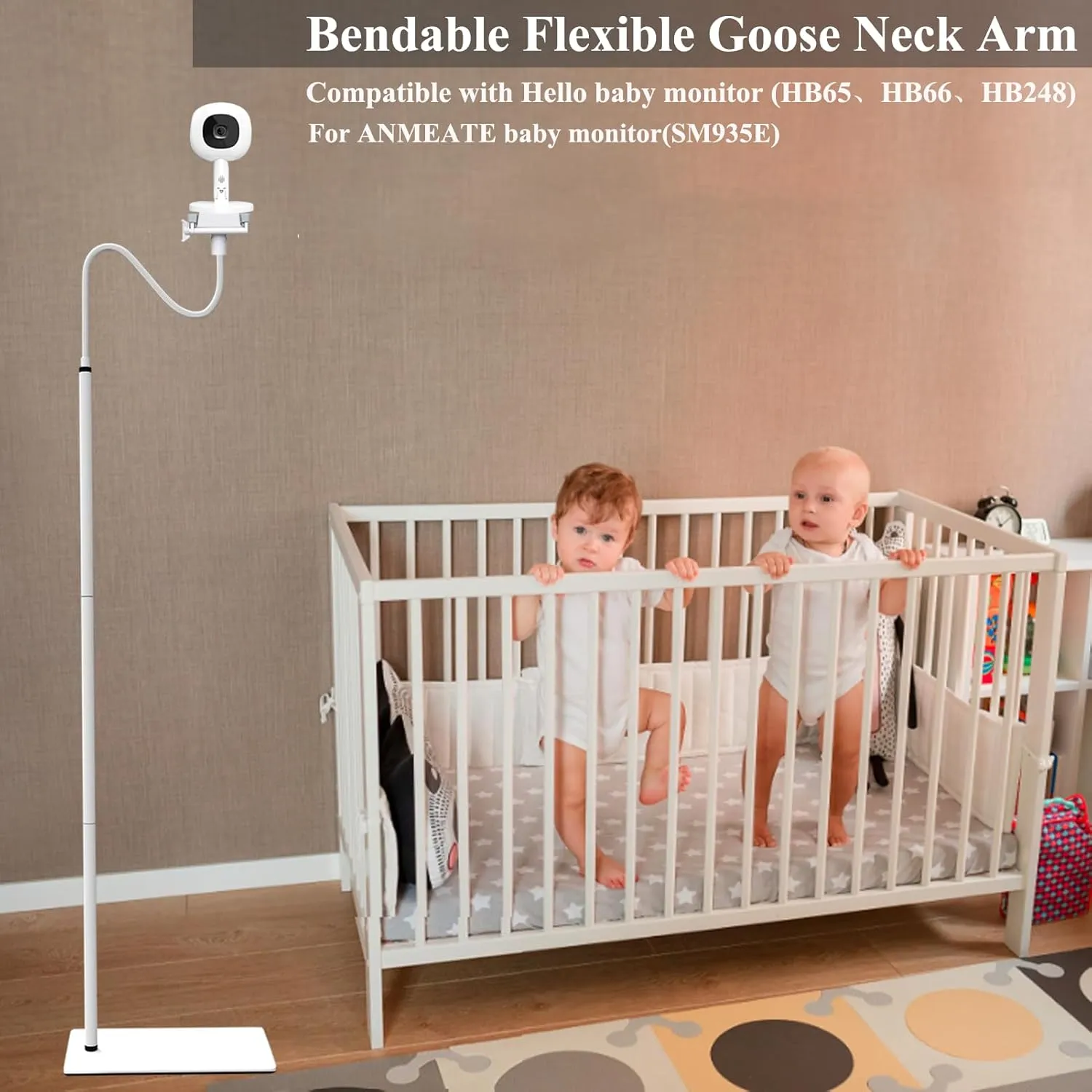 Baby Monitor Floor Stand Mount Holder for Nanit Pro & Flex Stand/Infant DXR 8 & DXR-8 Pro/Momcozy/eufy/Philips Avent/Babysense 5.5 Max View Baby Monitor