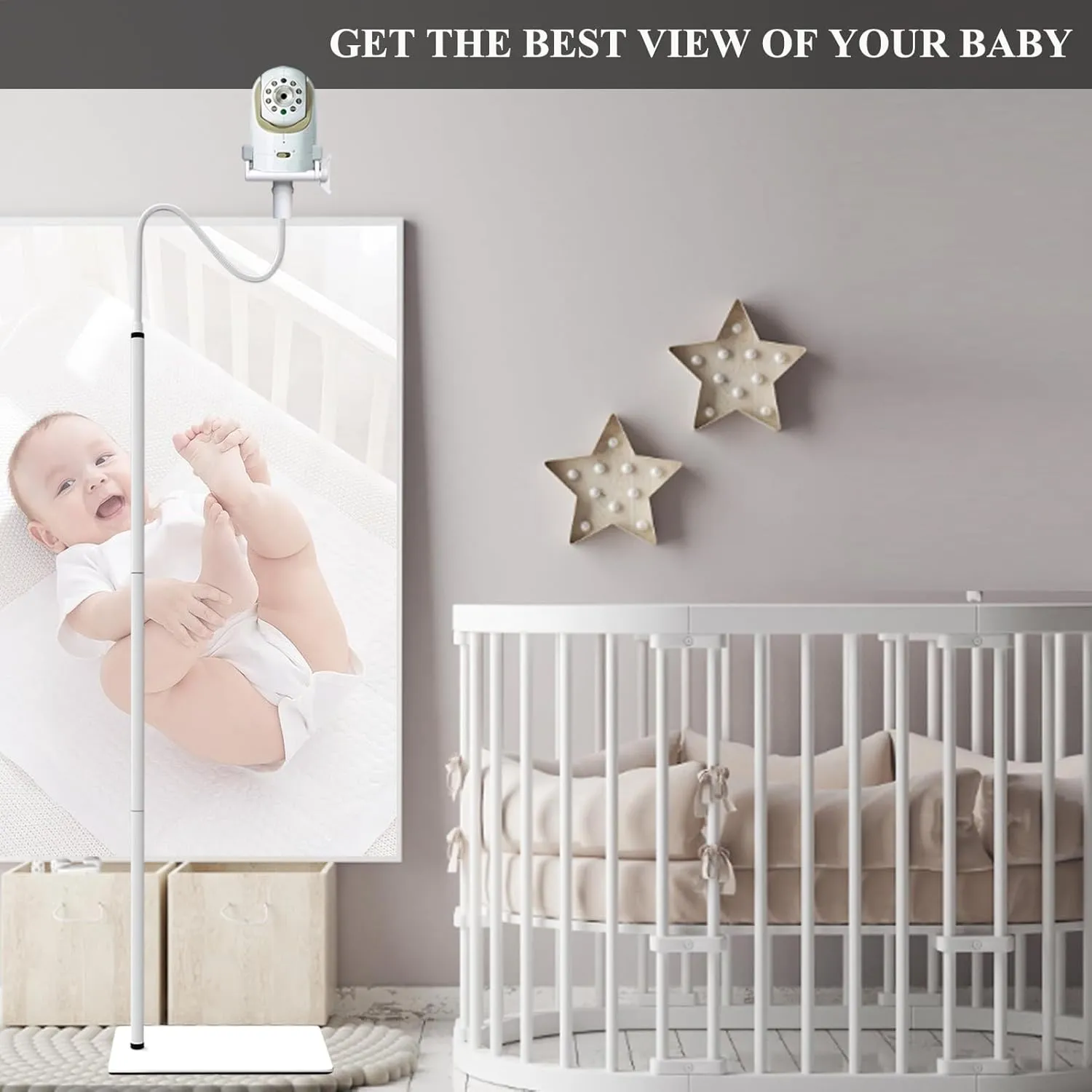Baby Monitor Floor Stand Mount Holder for Nanit Pro & Flex Stand/Infant DXR 8 & DXR-8 Pro/Momcozy/eufy/Philips Avent/Babysense 5.5 Max View Baby Monitor