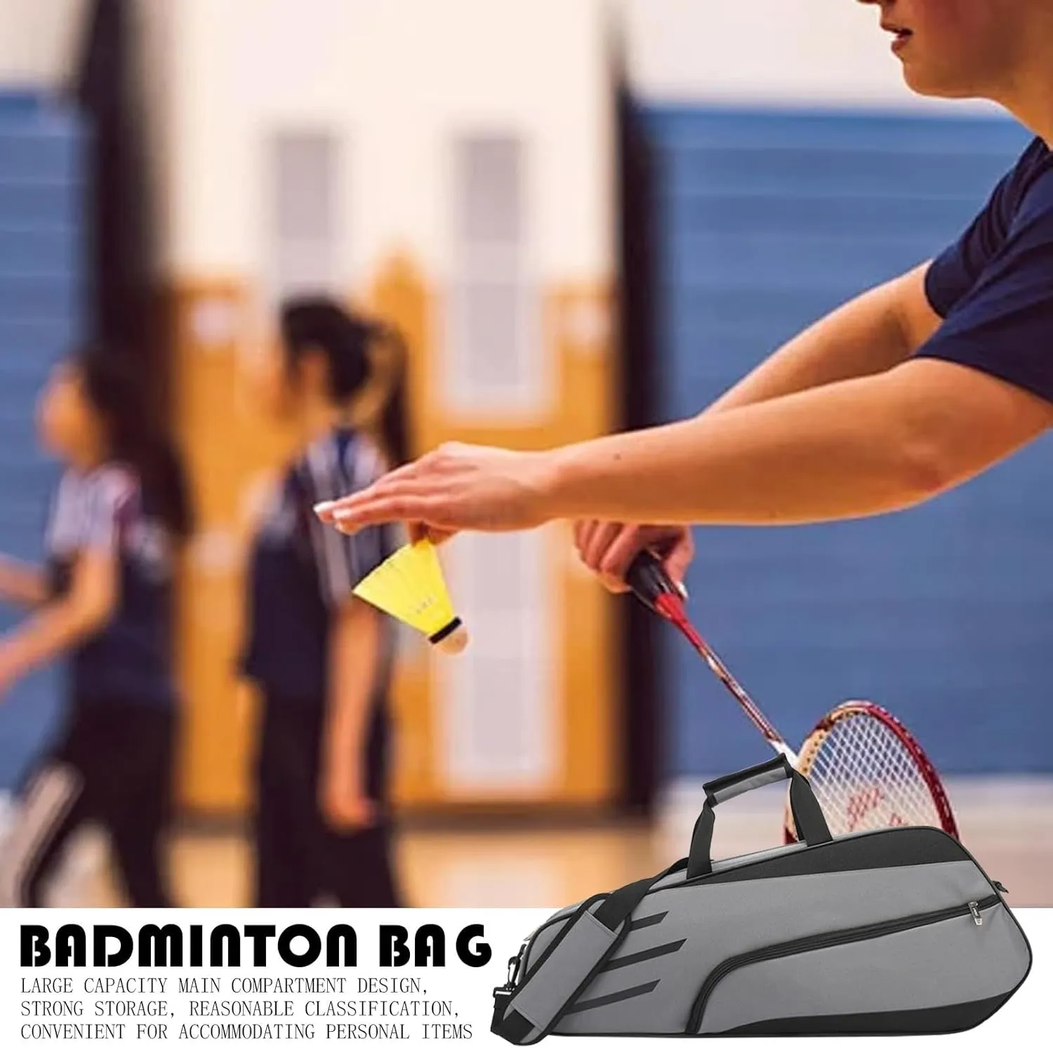 Badminton Bag 3 Rackets - Badminton Racket Bag, Waterproof & Protective Tennis Organization Bag | Badminton Racket Cover Bag, Racquetball Bag For Men
