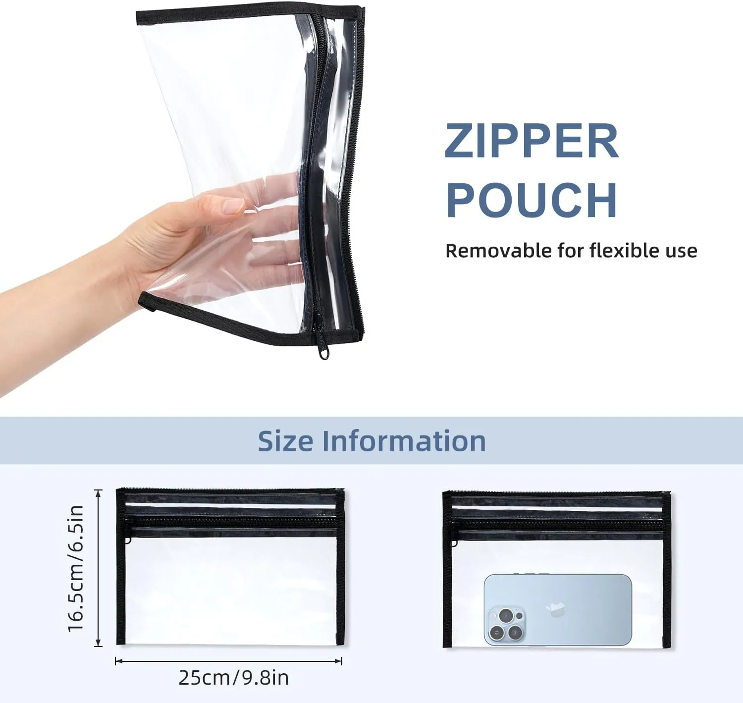 BAGAIL Clear Bag, Stadium Approved Clear Tote Bag with Inner Pocket, Transparent Travel Bag for Sports Event, Concert, Work