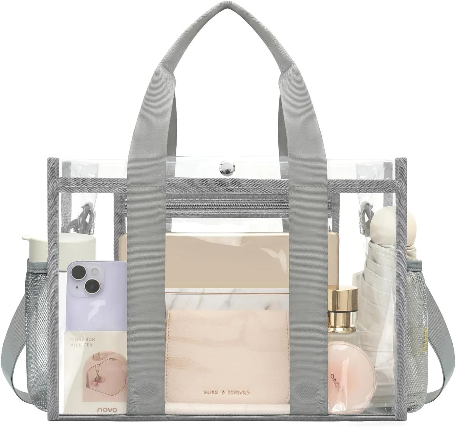BAGAIL Clear Bag, Stadium Approved Clear Tote Bag with Inner Pocket, Transparent Travel Bag for Sports Event, Concert, Work