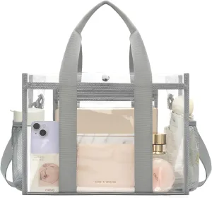 BAGAIL Clear Bag, Stadium Approved Clear Tote Bag with Inner Pocket, Transparent Travel Bag for Sports Event, Concert, Work