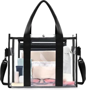 BAGAIL Clear Bag, Stadium Approved Clear Tote Bag with Inner Pocket, Transparent Travel Bag for Sports Event, Concert, Work
