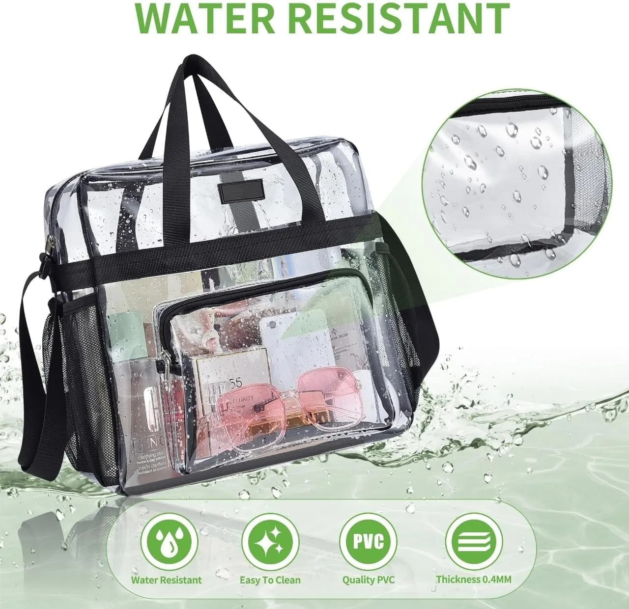 Bagenius Clear Bag Stadium Approved 12×6×12 Clear bag for Stadium Events Sports Concert Festival Work