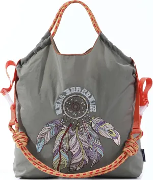 Ball&Chain Embroidery Initial Nylon Tote Bag,Personalized Present Suitable for Travel,Beach,is a Great Gift Women, Mom