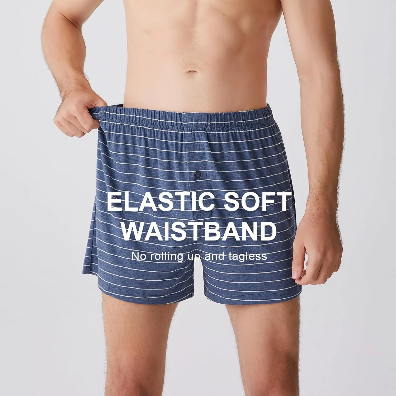 BAMBOO COOL Men's Boxers Short Boxer for Men Soft Comfortable Casual Breathable Underwear (3 Pack or 5 Pack)