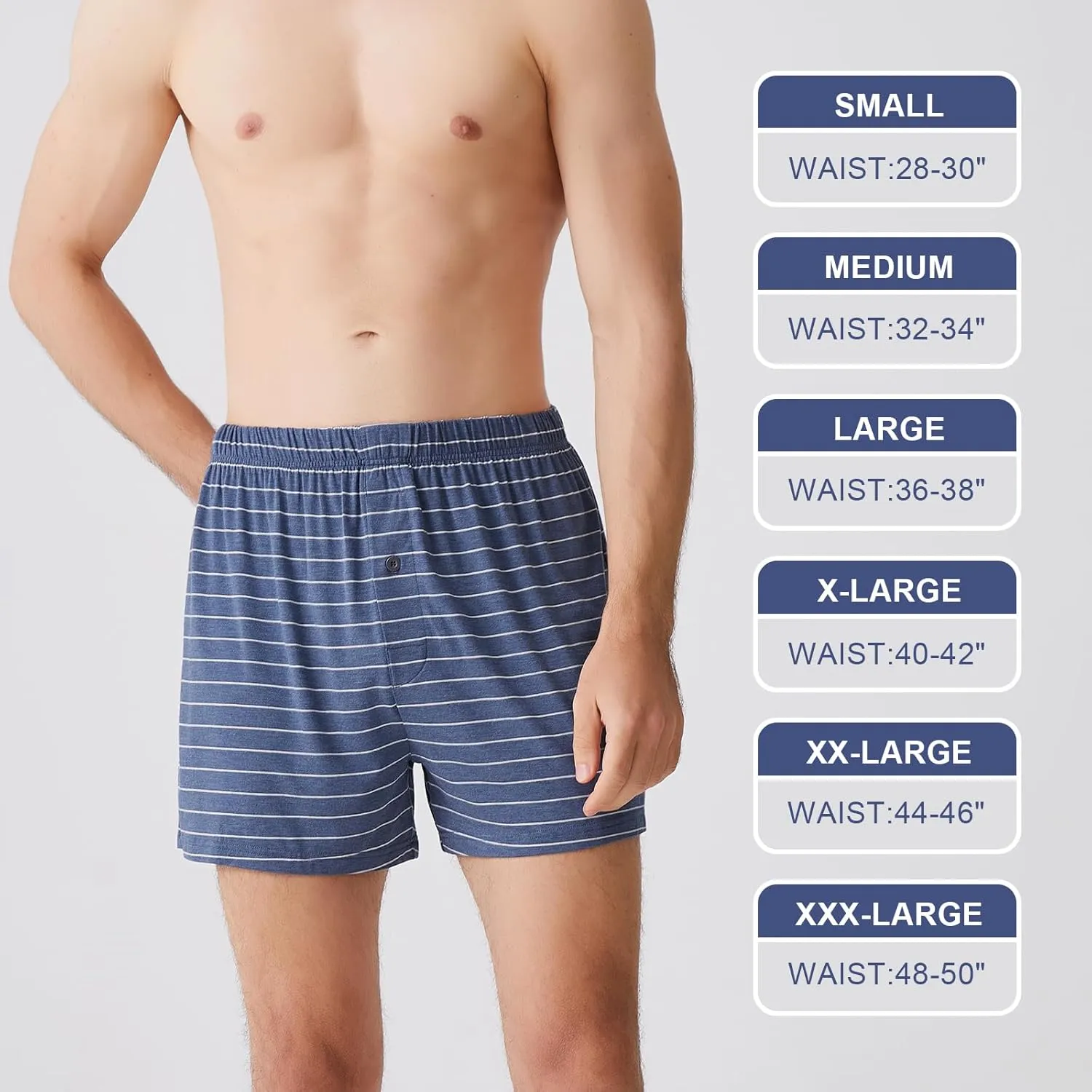 BAMBOO COOL Men's Boxers Short Boxer for Men Soft Comfortable Casual Breathable Underwear (3 Pack or 5 Pack)