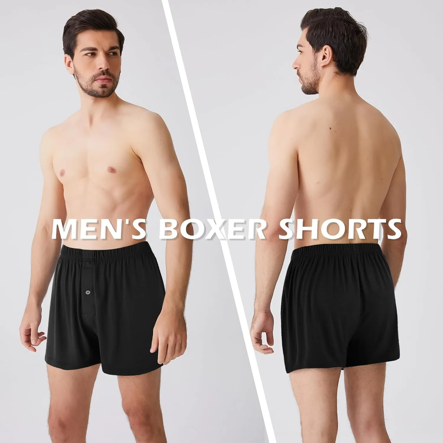 BAMBOO COOL Men's Boxers Short Boxer for Men Soft Comfortable Casual Breathable Underwear (3 Pack or 5 Pack)