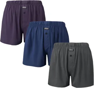 BAMBOO COOL Men's Boxers Underwear Boxer Shorts for Men Classic Lounge Loose Stretch Short (3 or 5 Pack)