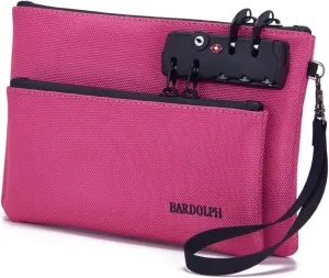BARDOLPH Money Bag with Lock and Zipper, Double Layer Men & Women's Locking Accessories Pouch for Bank, Passports, Notary Supplies, Valuable Storage