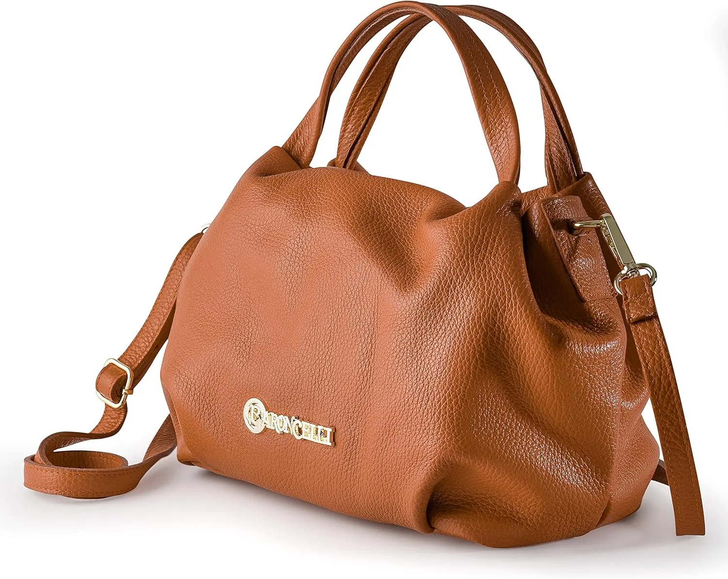 Baroncelli Italian Leather Purse for Women Genuine Soft Leather Medium Size Shoulder Crossbody Bag Made in Italy