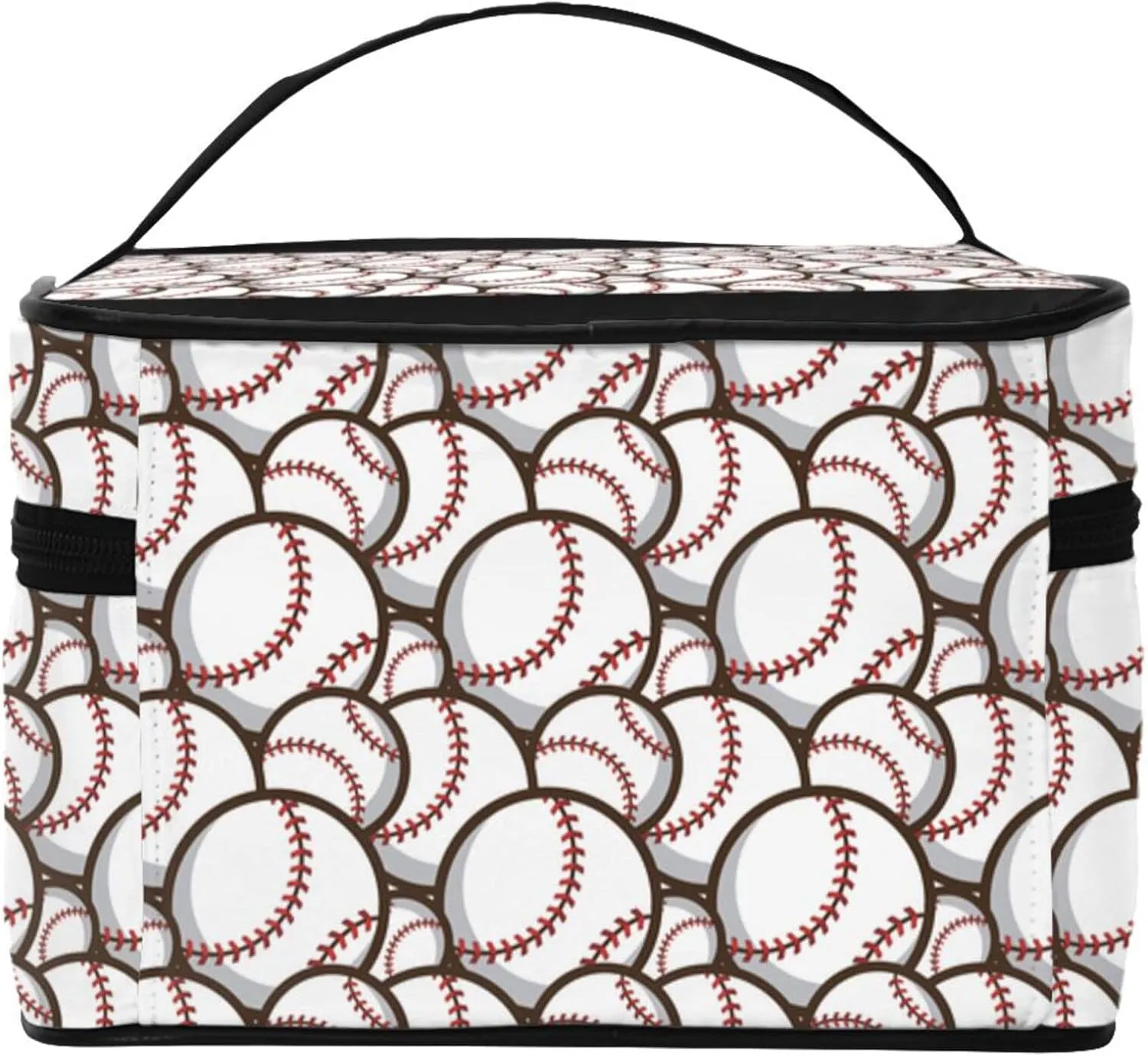 Baseball Travel Makeup Bag for Women Large Cosmetic Bags Portable Makeup Organizer Bag Vacation Toiletry Bag Girls Makeup Storage Case
