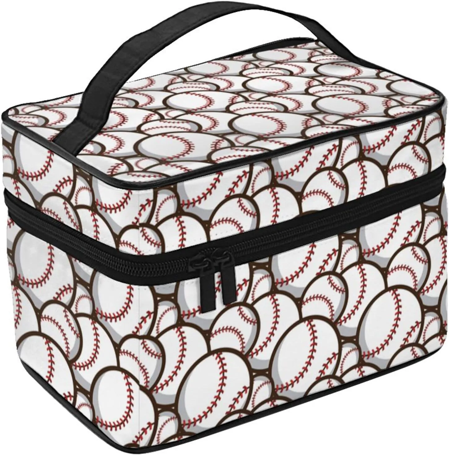 Baseball Travel Makeup Bag for Women Large Cosmetic Bags Portable Makeup Organizer Bag Vacation Toiletry Bag Girls Makeup Storage Case