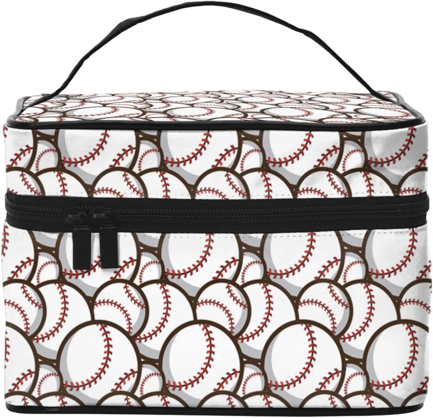 Baseball Travel Makeup Bag for Women Large Cosmetic Bags Portable Makeup Organizer Bag Vacation Toiletry Bag Girls Makeup Storage Case