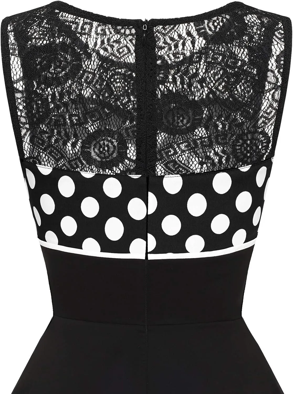Bbonlinedress Women's 50s Vintage Floral Lace Retro Rockabilly Sleeveless Round Neck Cocktail Party Swing Dress