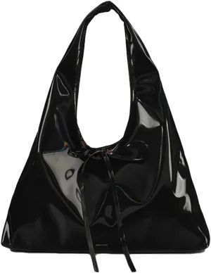 Beautiful Bow Tie Underarm Bag PU Leather Large Capacity Work Bag for Women Outdoor Travel Handbag Trendy 2025