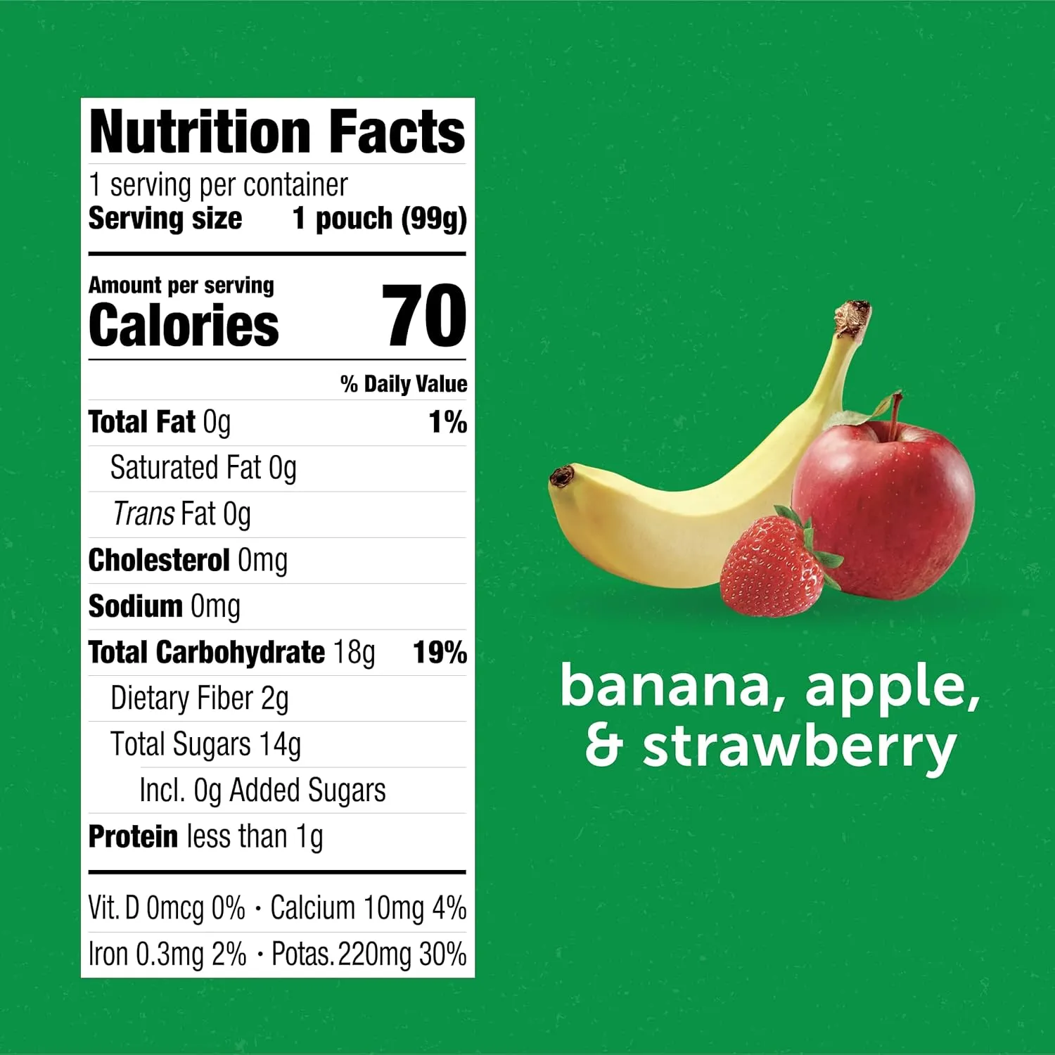 Beech-Nut Baby Food Pouches, Banana Apple Strawberry Fruit Puree Baby & Toddler Food, 3.5 oz (12 Pack)
