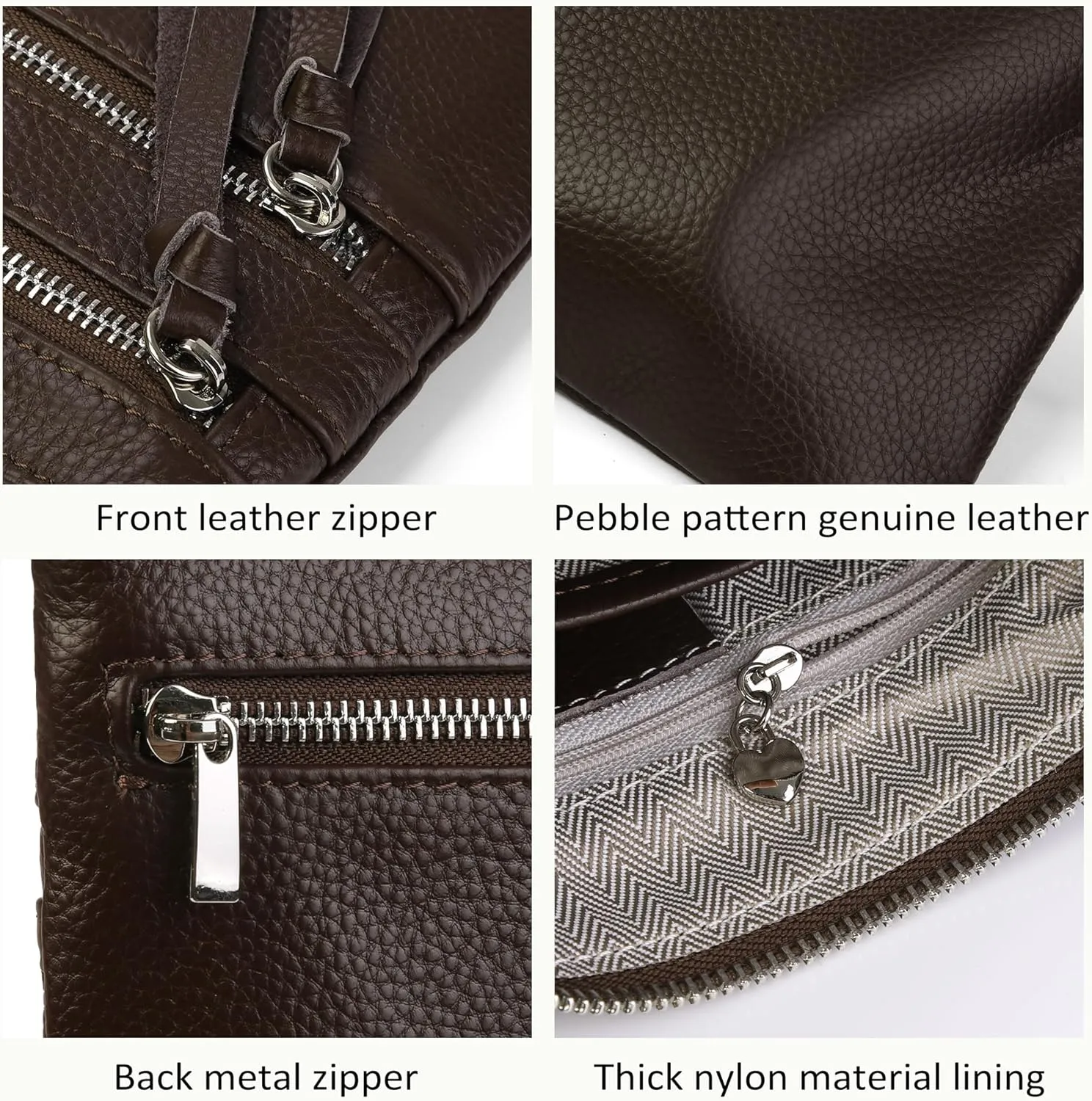 befen Small Genuine Leather Crossbody Purses for Women Trendy Travel Shoulder Handbags with Multiple Zipper Pockets