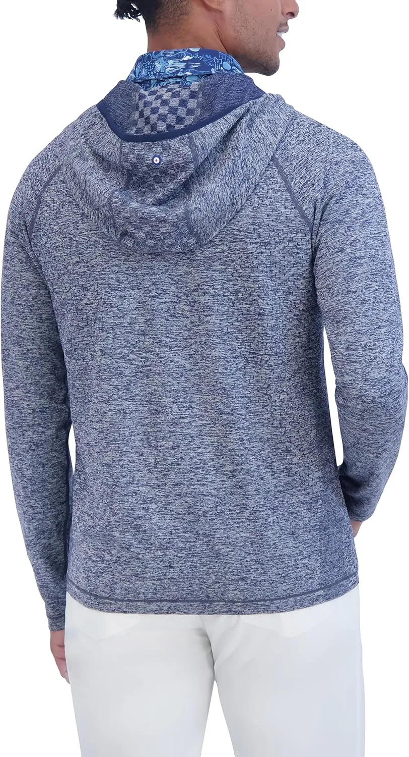 Ben Sherman Men's Quarter Zip Pullover Hooded Sweater – Lightweight, Casual, Work, Golf & Everyday Wear