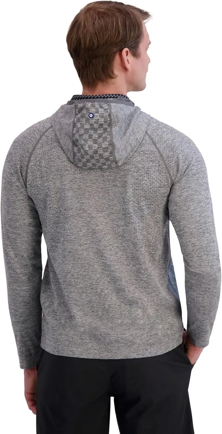 Ben Sherman Men's Quarter Zip Pullover Hooded Sweater – Lightweight, Casual, Work, Golf & Everyday Wear