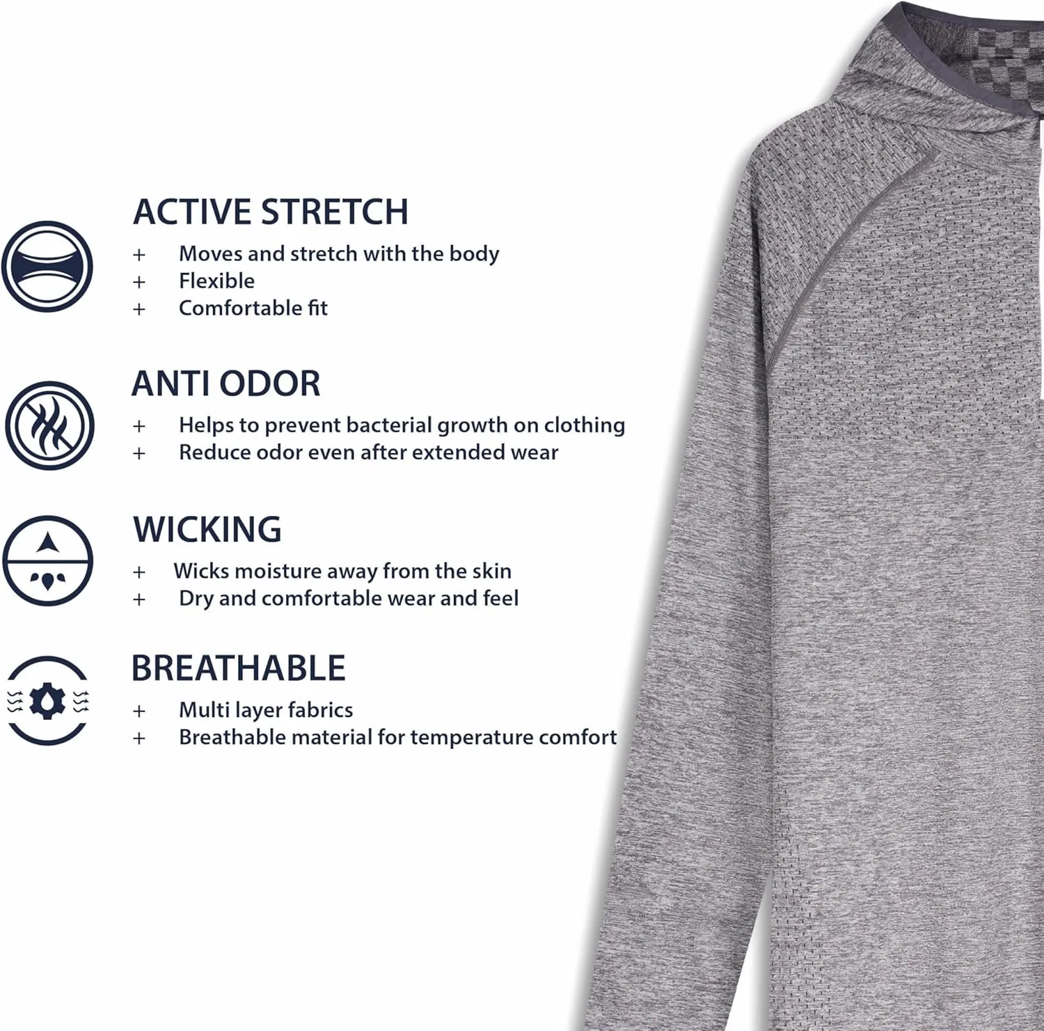 Ben Sherman Men's Quarter Zip Pullover Hooded Sweater – Lightweight, Casual, Work, Golf & Everyday Wear