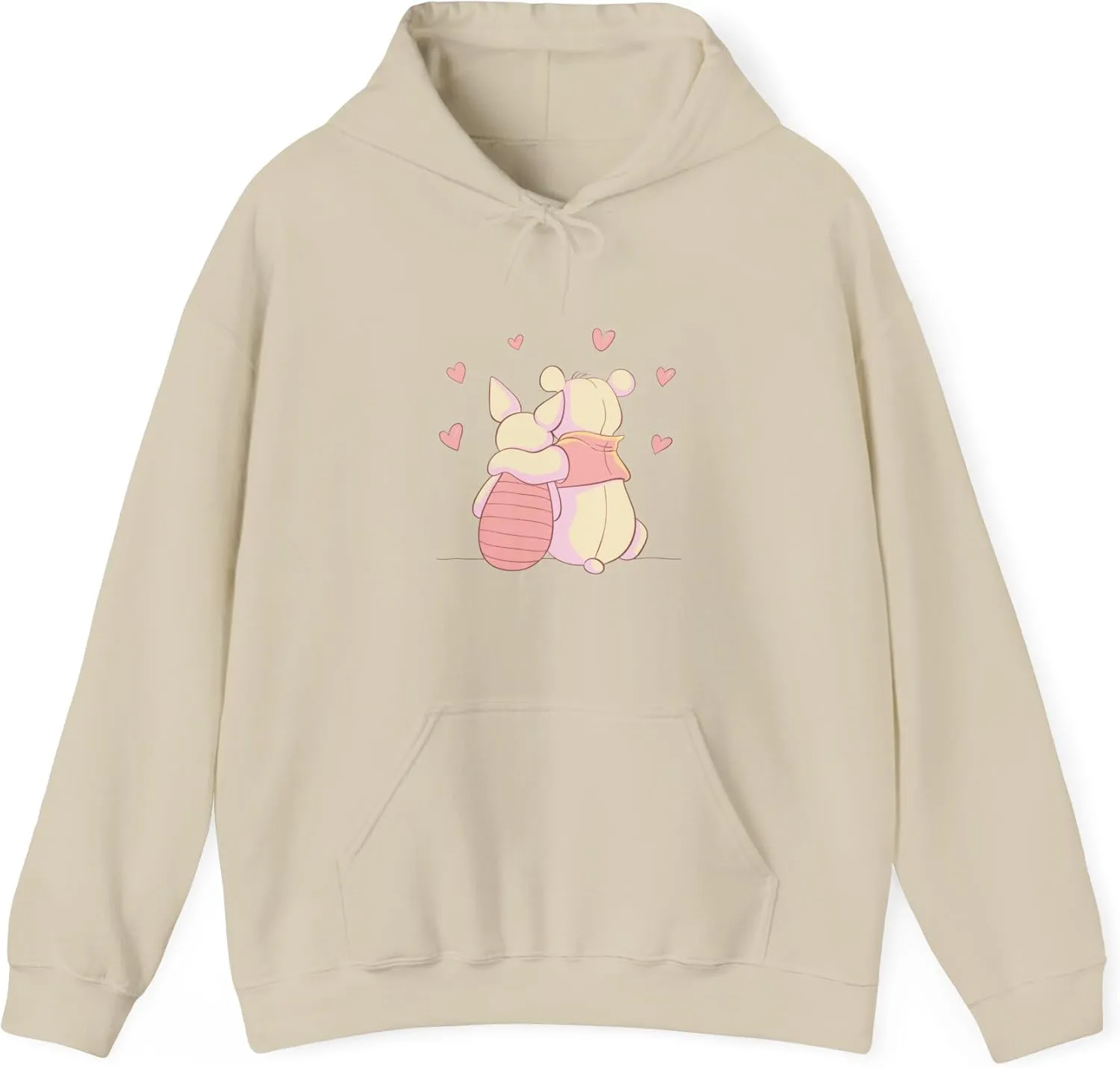 Best Buddies, Teddy Bear Valentine's Dropped Shoulder Hoodie Sweatshirt