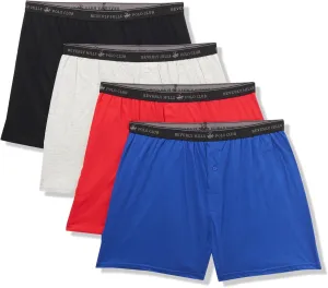 Beverly Hills Polo Club Men's 4 Pack Comfort Knit Boxer Vibrant