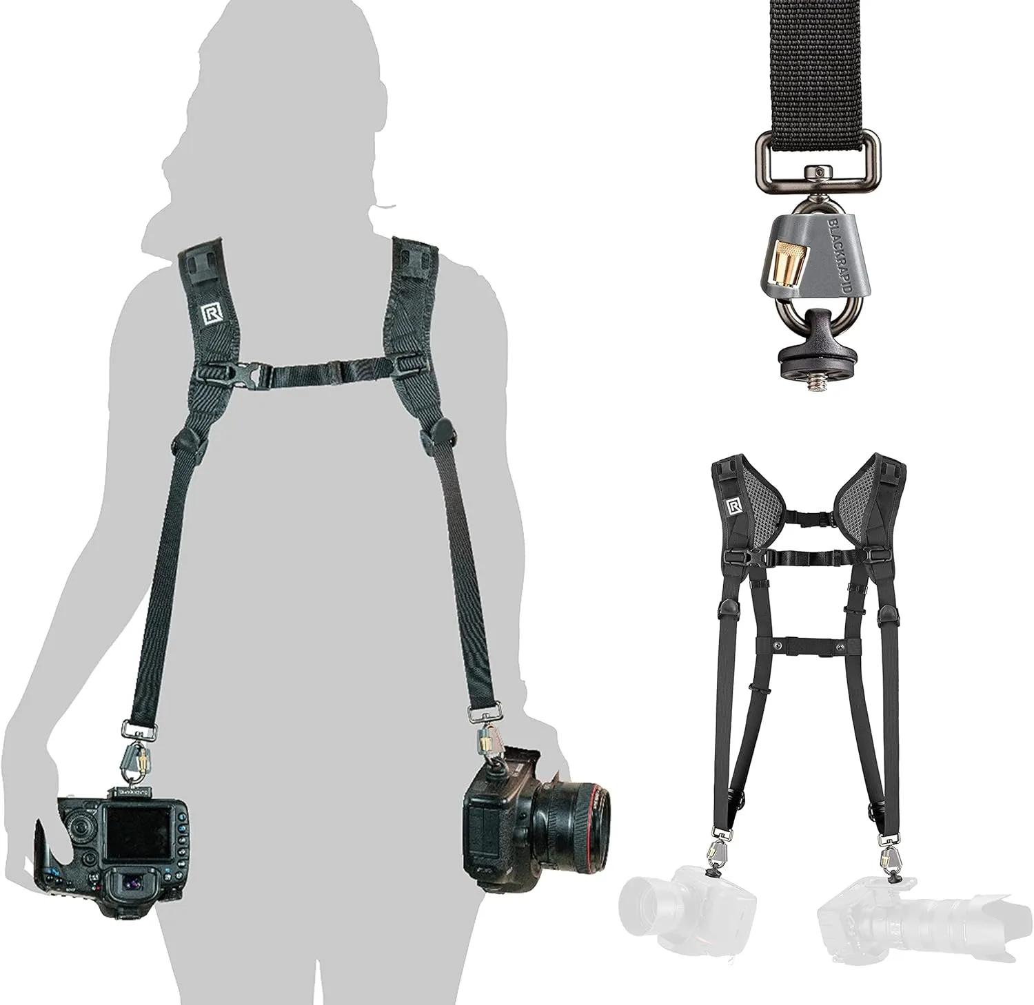 BLACKRAPID Double Breathe Camera Harness, Trusted Design For One Or Two SLR, DSLR, Mirrorless Cameras