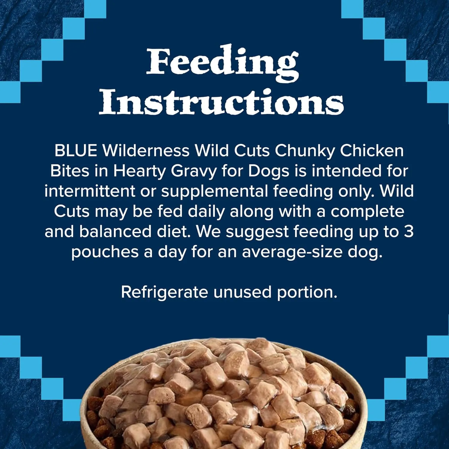 Blue Buffalo Wilderness Trail Toppers Wild Cuts Natural High-Protein Dog Wet Food, Chicken Bites in Hearty Gravy, 3-oz Pouch, 24 Count