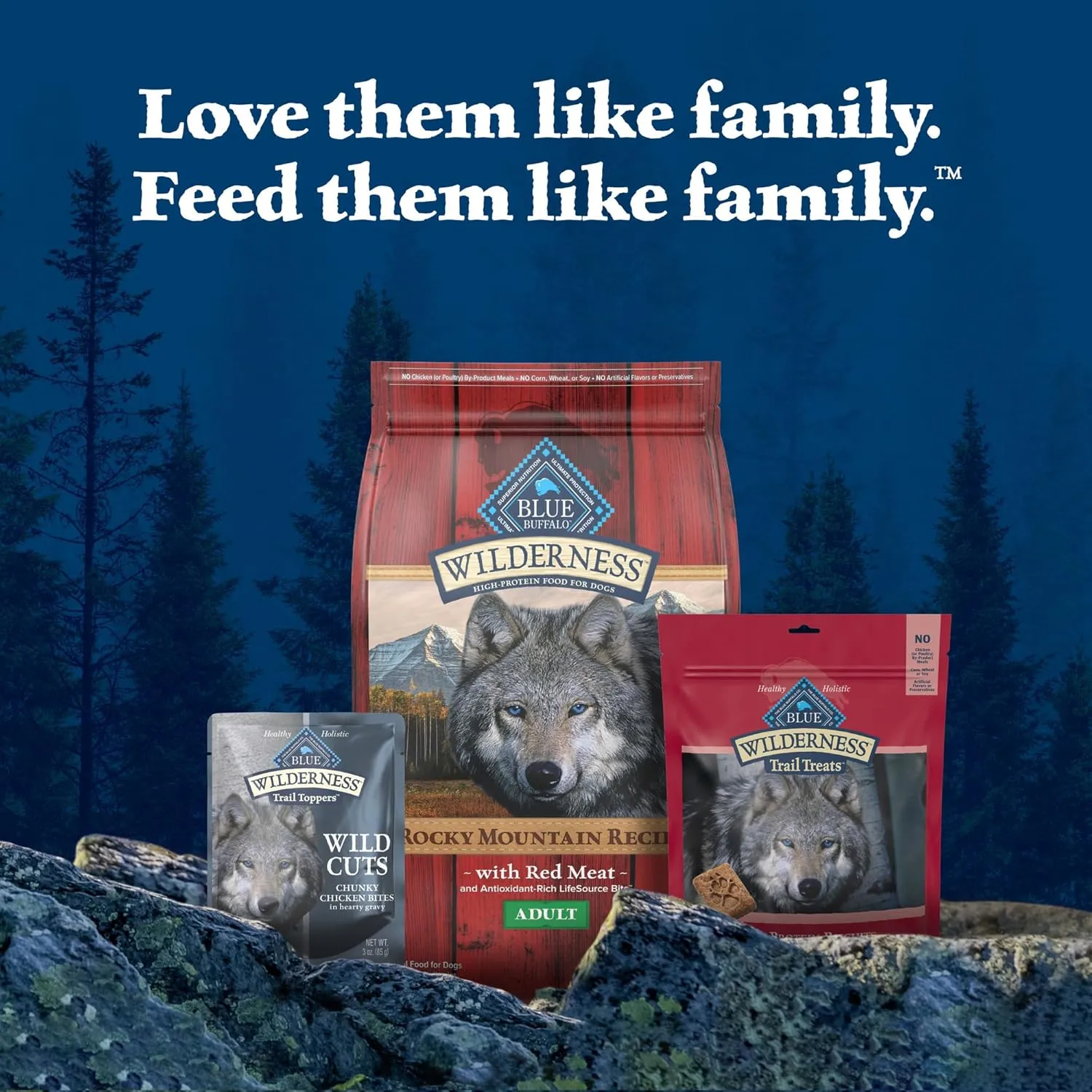 Blue Buffalo Wilderness Trail Toppers Wild Cuts Natural High-Protein Dog Wet Food, Chicken Bites in Hearty Gravy, 3-oz Pouch, 24 Count