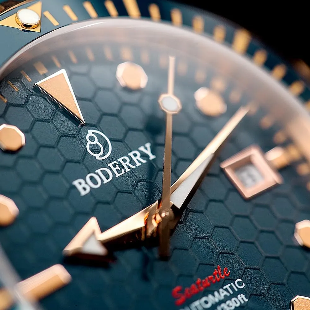 BODERRY Original Japanese Automatic Dive Watches for Men,Bronze Case with Sapphire Crystal -100M Waterproof Mens Mechanical Wrist Watches with Rotating Bezel & Screw Down Crown…