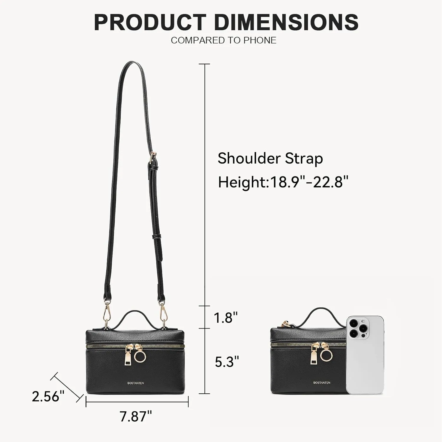 BOSTANTEN Vegan Leather Satchel Bag Quilted Crossbody Purses for Women Small Tote Shoulder Handbags with Detachable Strap