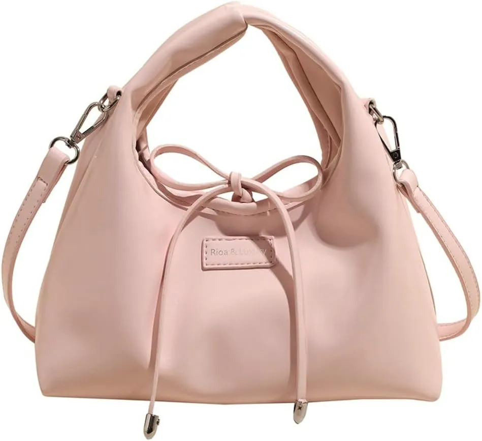 Bow Tie Lace Up Fashion Handbag Simple Women's Trendy Large Capacity Underarm Bag Work Travel Shoulder Bag 2025