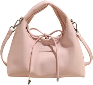 Bow Tie Lace Up Fashion Handbag Simple Women's Trendy Large Capacity Underarm Bag Work Travel Shoulder Bag 2025